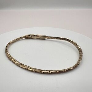 Vintage 90s Gold Tone serpentine Chain Bracelet Minimalist Fashion Jewelry